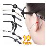 20-Piece Anti-Slip Silicone Ear Grips for Glasses, Style A, White view 3
