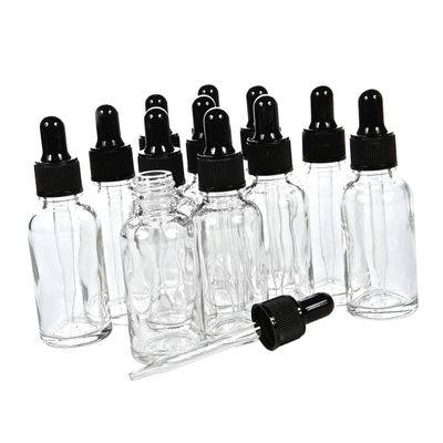 Gogogmee 12-Pack 30 mL Glass Essential Oil Bottles with Silicone Droppers