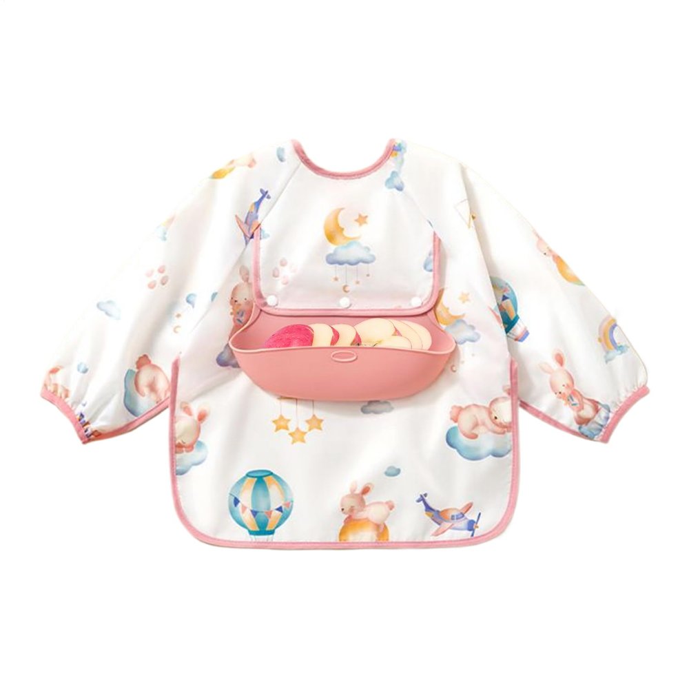 Generic Long-Sleeve Baby Bib with Pocket