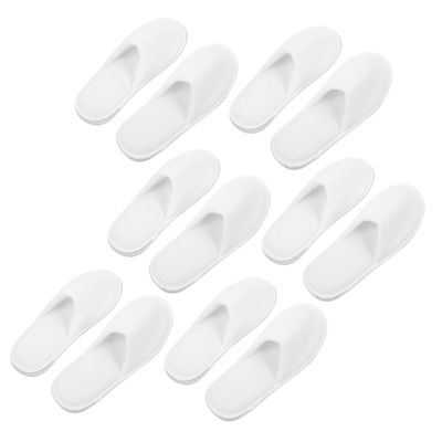 TOVINANNA 6 Pairs White Disposable Coral Fleece Slippers for Guests