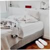 TOVINANNA 6 Pairs White Disposable Coral Fleece Slippers for Guests view 3