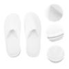 TOVINANNA 6 Pairs White Disposable Coral Fleece Slippers for Guests view 4