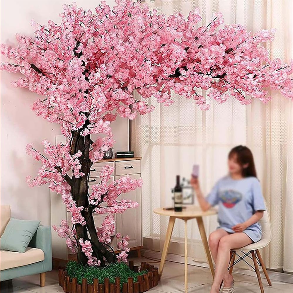 Artificial Cherry Blossom Tree, Handmade Pink Flowers for Indoor and Outdoor Use