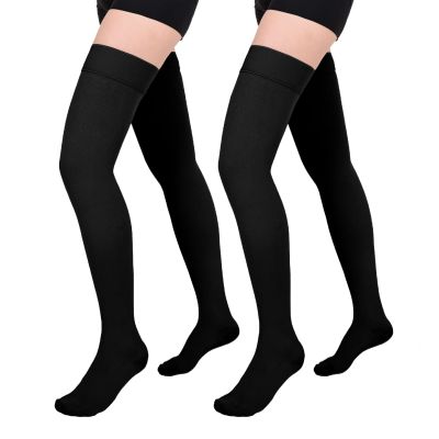 Evolyline 2-Pair Long Compression Stockings for Women and Men, 15–20 mmHg