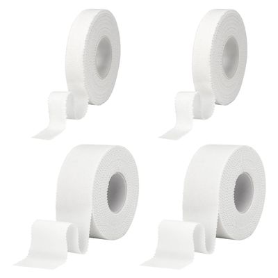 MOTIBACK Zinc Oxide Sports Tape, 4 Rolls, 2.5 cm and 1.25 cm x 10 m