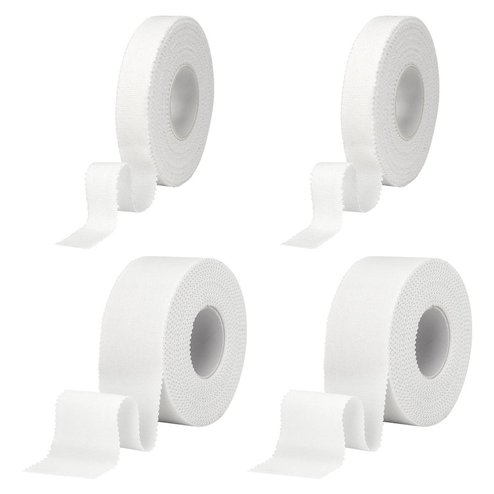 MOTIBACK Zinc Oxide Sports Tape, 4 Rolls, 2.5 cm and 1.25 cm x 10 m