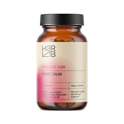 H3R LAB Inner Calm Vegan Ashwagandha Capsules with Reishi & Vitamin B6, High-Strength Formula for Balance & Stress Relief, 60 Capsules
