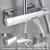 Handheld Shower Set, Thermostatic Bath and Shower Faucet, Rain Showerhead, Wall-Mounted, Chrome LWX view 4
