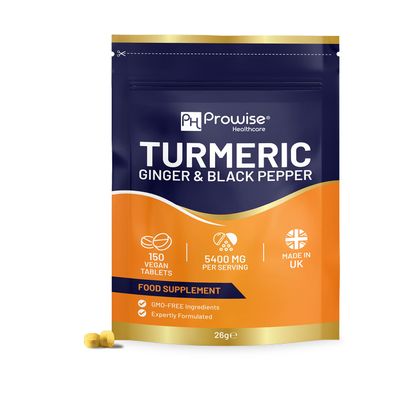 Turmeric Tablets 5,400 mg with Black Pepper and Ginger, 95% Curcumin, 150 Tablets | Prowise