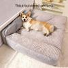 Hruile Large Dog Bed, Washable Plush Pet Sofa Cushion with Non-Slip Base view 4