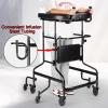 Upright Walker with Seat, 8-Wheel Stability, Folding Mobility Aid for Seniors, 180 kg Capacity view 2