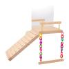 Posciend Bird Cage Toy and Parrot Training Stand with Ladder and Mirror view 1
