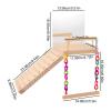 Posciend Bird Cage Toy and Parrot Training Stand with Ladder and Mirror view 2