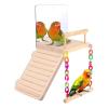 Posciend Bird Cage Toy and Parrot Training Stand with Ladder and Mirror view 3