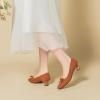 SWDZM Women's Bow-Knit Square-Toe Classic Versatile High-Heel Court Shoes, Brown, EU 36 view 3