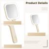 Rechargeable LED Hand Mirror with Touch Control, 3-Color Lighting, Compact Design for Travel, USB-C Charging view 3