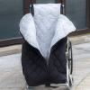 Wheelchair Blanket, Half-Enveloping Warm Blanket with Zipper, Black view 1