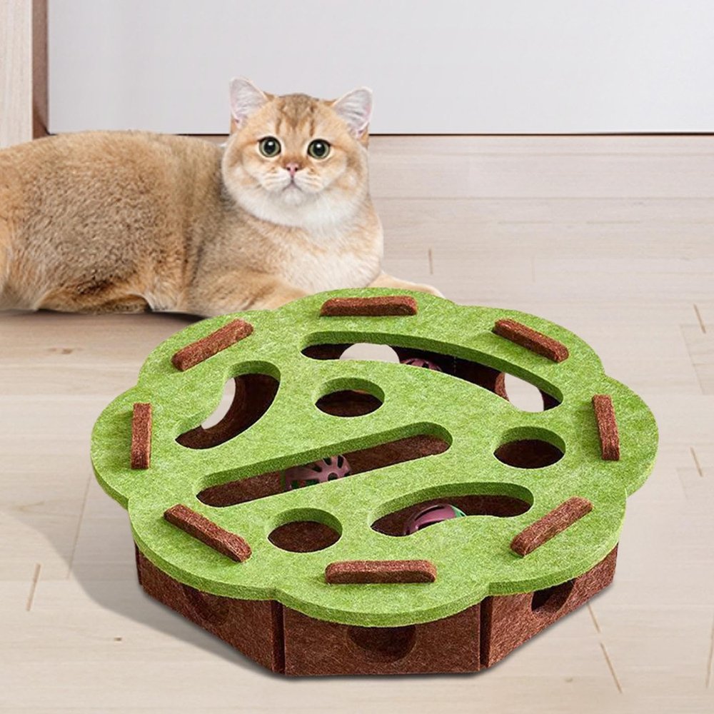 Ihdjasg Interactive Cat Toy, Puzzle Board with Bell for Cats