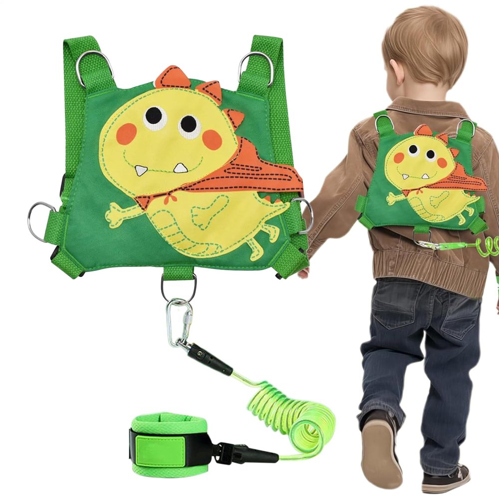 Toddler Walking Harness | Anti-Lost Dinosaur Walking Leash with Wrist Strap for Park, Travel, Shopping, and On the Go