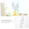 BAZEITFLOW 10 Artificial Christmas Leaves with Silver Glitter view 2