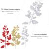 BAZEITFLOW 10 Artificial Christmas Leaves with Silver Glitter view 4