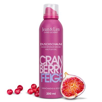 Jean & Len Pampering Shower Mousse Cranberry & Fig, Vegan, 200 ml