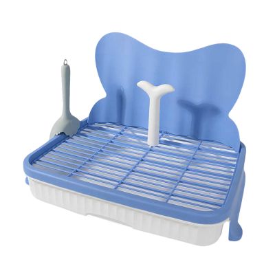FewNvWa Dog Toilet Training Tray with Grid and Removable Drawer, 47 cm, Blue, 14 mm