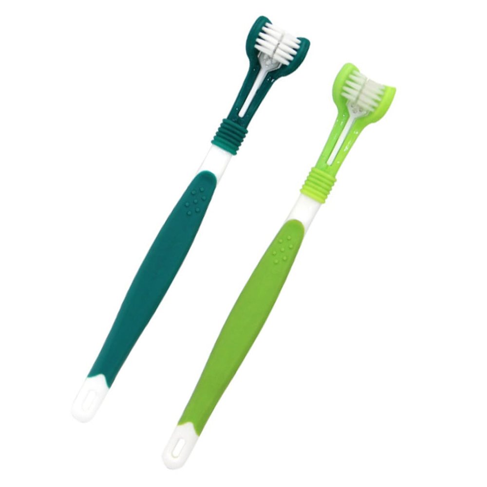 SOIMISS 2-Pack Triple-Head Dog Toothbrush