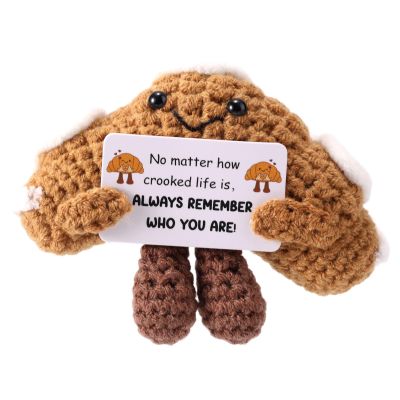 TOYMIS Positive Crochet Croissant with Inspirational Card