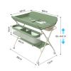 3-in-1 Foldable Baby Changing Table with Wheels, Height-Adjustable, Holds up to 25 kg, Green view 4