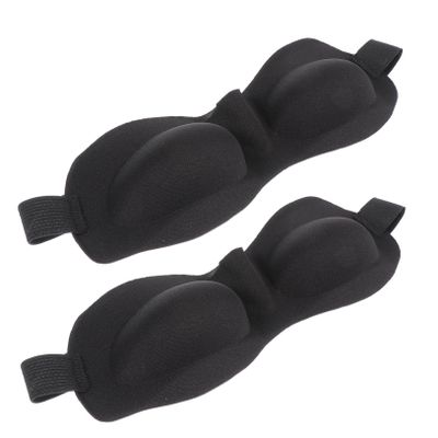 2-Pack Black EVA Sleep Eye Masks for Outdoor Camping