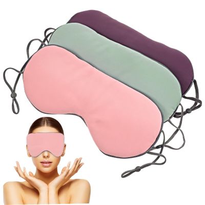 Healvian Sleep Mask, 3-Pack, Elastic Polyester, Breathable, Light-Blocking