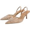 Women's Mesh Embroidered Pointed-Toe String-Bead Slingback Heels (40) view 3