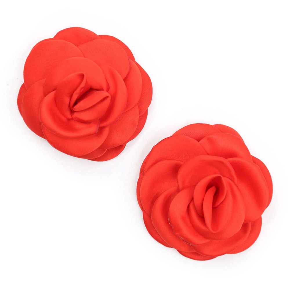 Qsvbeeqj Rose Flower Pasties Sticky Bra Nipple Covers for Women