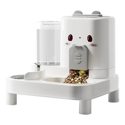 2-in-1 Automatic Cat Feeder and Water Dispenser Set, 800 mL Water and 1,800 mL Food