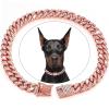 Cuban Dog Necklace with Zirconia Diamonds Rose Gold 20 cm (8 inches) view 1