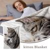 Soft Sofa Throw Blanket with Cat Print view 2