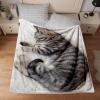Soft Cat Flannel Throw Blanket for Sofa view 2