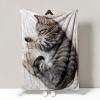 Soft Cat Flannel Throw Blanket for Sofa view 3