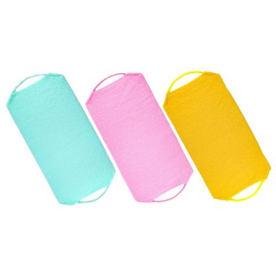 Healvian 3-Piece Double-Sided Back Exfoliating Towels with Drawstrings