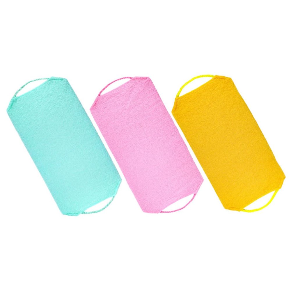 Healvian 3-Piece Double-Sided Back Exfoliating Towels with Drawstrings