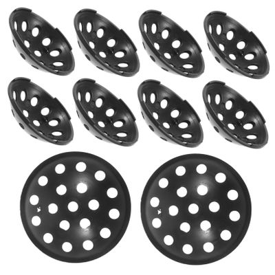 Flower Pot Drainage Mesh Pads, 10-Pack, Black Plastic, Bowl-Shaped