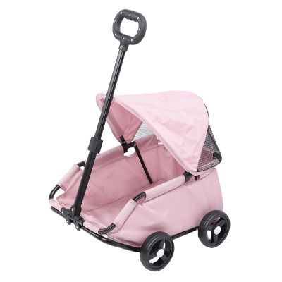Keenso Pet Stroller with Canopy for Small Dogs and Cats, Lightweight, Easy to Assemble, Multifunctional (Rose)