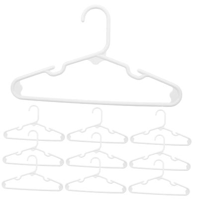 Ipetboom White Children's Hangers, 10-Pack, PP, Non-Slip