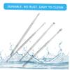 FOMIYES 6-Piece Ear Cleaning Tool Set with Stainless Steel Spiral Ear Spoons and Storage Case view 3