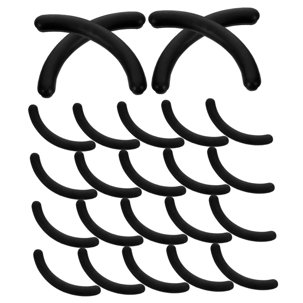 Healvian 24-Piece Black Rubber Eyelash Curler Replacement Pads