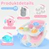 Aragallant Baby Bath Seat from 6 Months, Bath Seat with 4 Strong Suction Cups, Non-Slip Baby Bath Seat with Toys, Safe Bath Chair for Toddlers (Pink) view 2