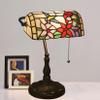 ZSJSM UVIGE Piano Table Lamp with Pull-Chain Switch, 10-Inch Colorful Stained Glass Bird and Flower Design view 1