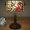 ZSJSM UVIGE Piano Table Lamp with Pull-Chain Switch, 10-Inch Colorful Stained Glass Bird and Flower Design view 3