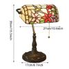 ZSJSM UVIGE Piano Table Lamp with Pull-Chain Switch, 10-Inch Colorful Stained Glass Bird and Flower Design view 4